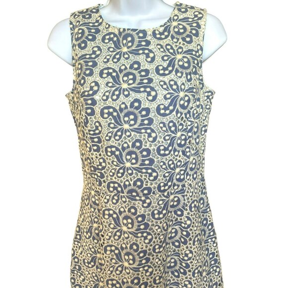 Brooks Brothers Red Fleece Periwinkle Cream Embroidered Floral Dress Size 4 NWT - Picture 2 of 6